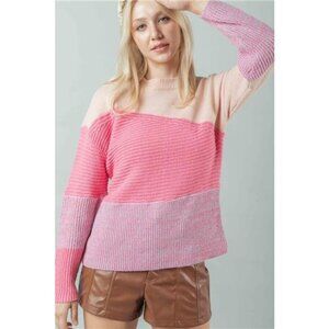 VERY‎ J Color Block Long Sleeve Sweater